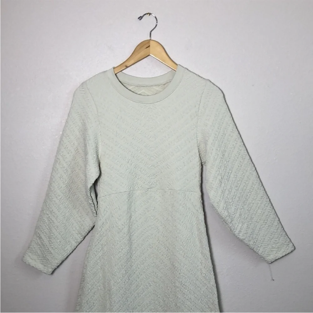 New FREE PEOPLE Gabby Seamless Long Sleeve Midi Dress Wet Plaster Quilted M/L‎